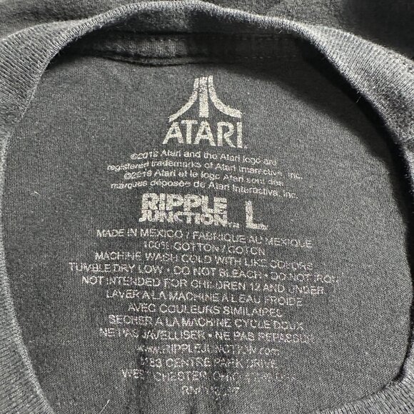 Atari Graphic Logo Black T-Shirt Mens Large Retro Design Short Sleeve Gaming - Picture 3 of 5